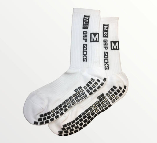 MJS Professional Grip Socks -White