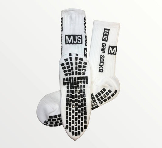 MJS Professional Grip Socks -White